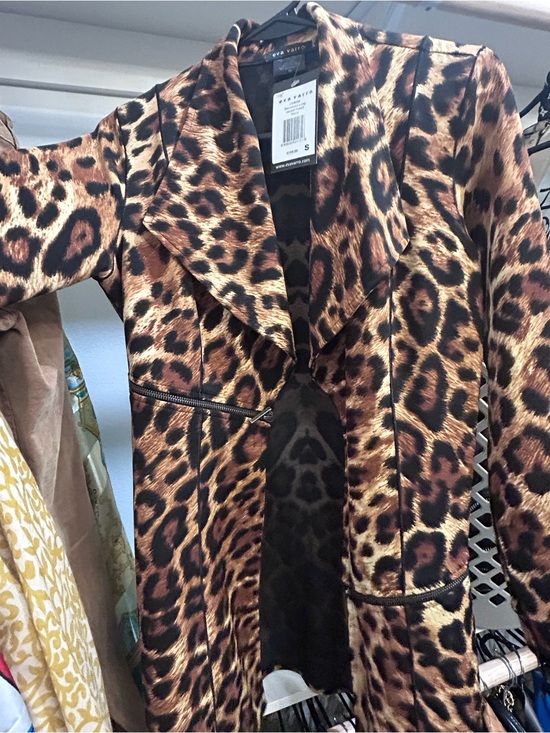eva varro Jackets & Blazers - eva varro Leopard Print Long Jacket - Brown, Tan, Black